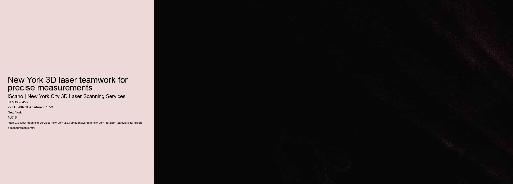 New York 3D laser teamwork for precise measurements