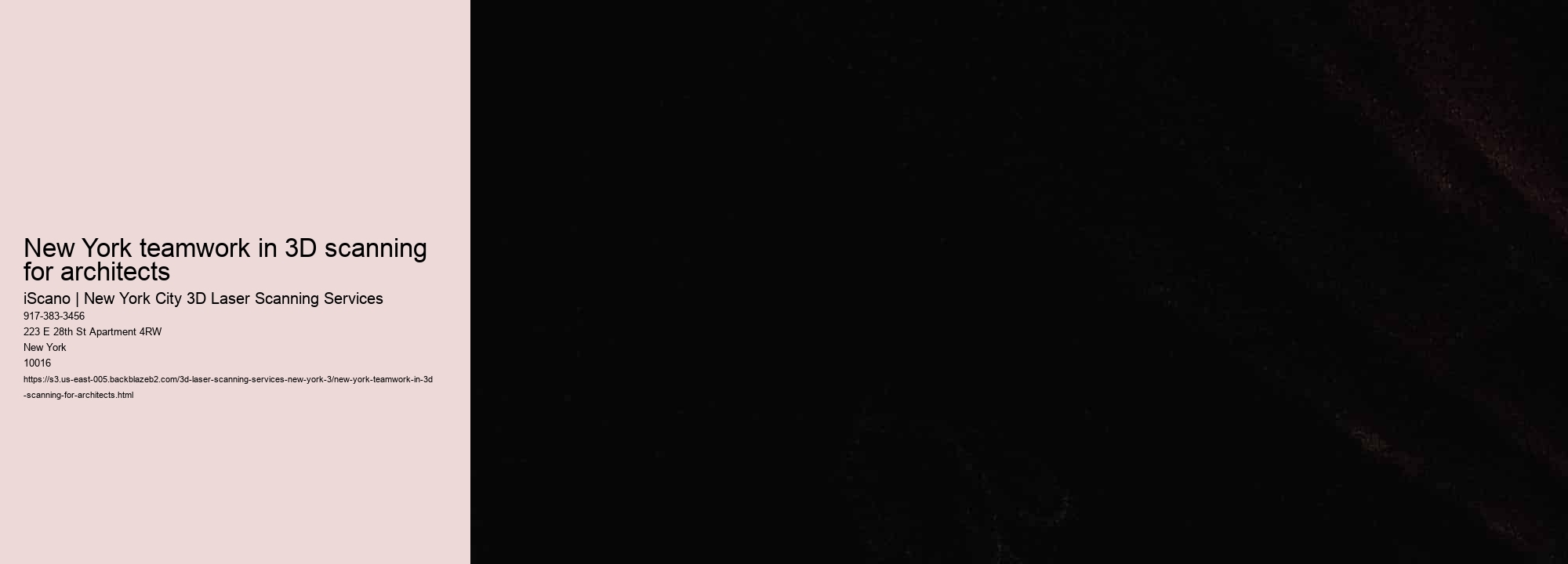 New York teamwork in 3D scanning for architects